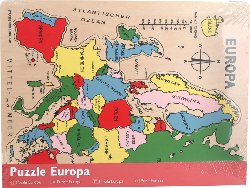 Drevené puzzle Európa po nemecky