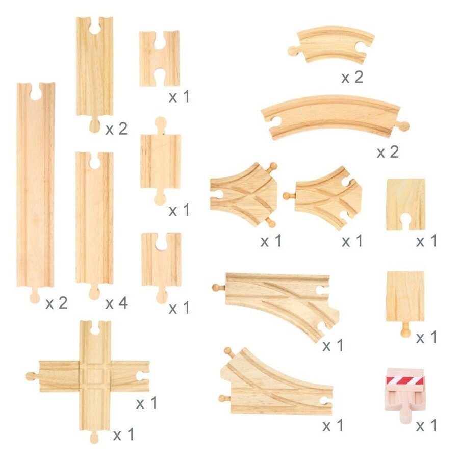 Set drevené koľajnice 25ks