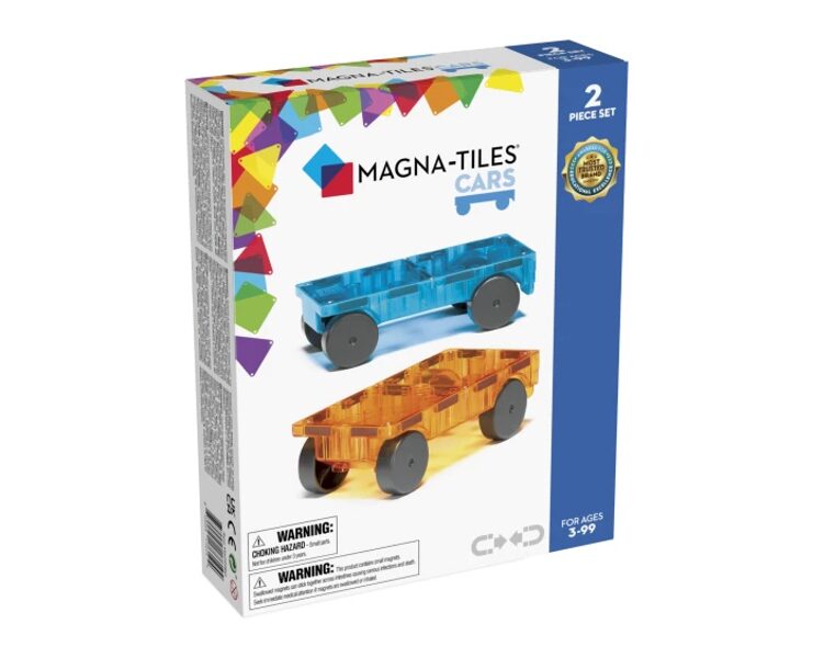 Magna tiles cars blue, orange